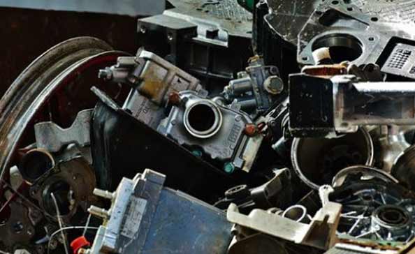 Old scrap iron car parts